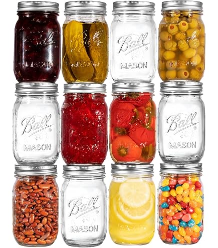 Amazon.com: Ball Regular Mouth Mason Jars 32 oz. (12 Pack) - Quart